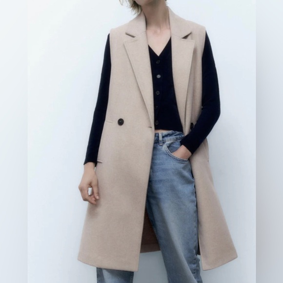 ZARA LONG WAISTCOAT - Picture 14 of 16